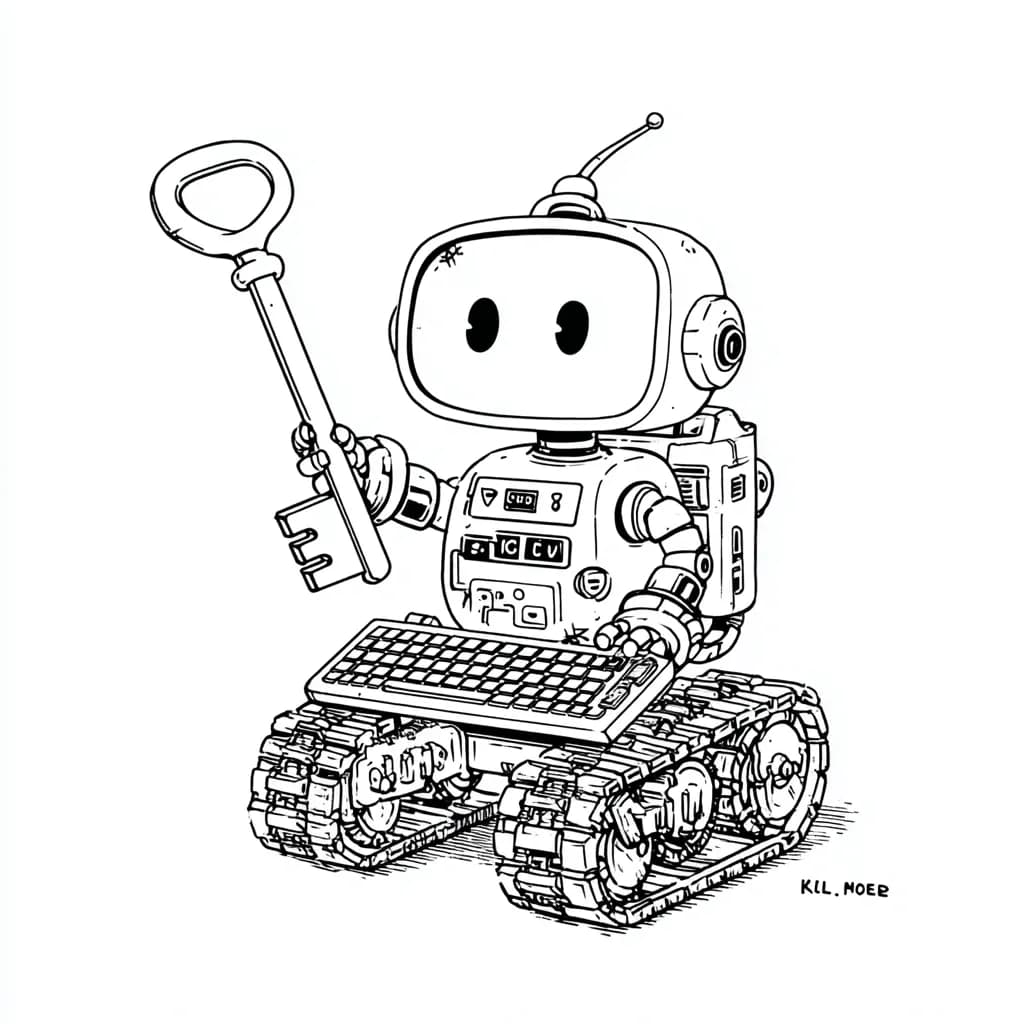 Black and white automation drawing