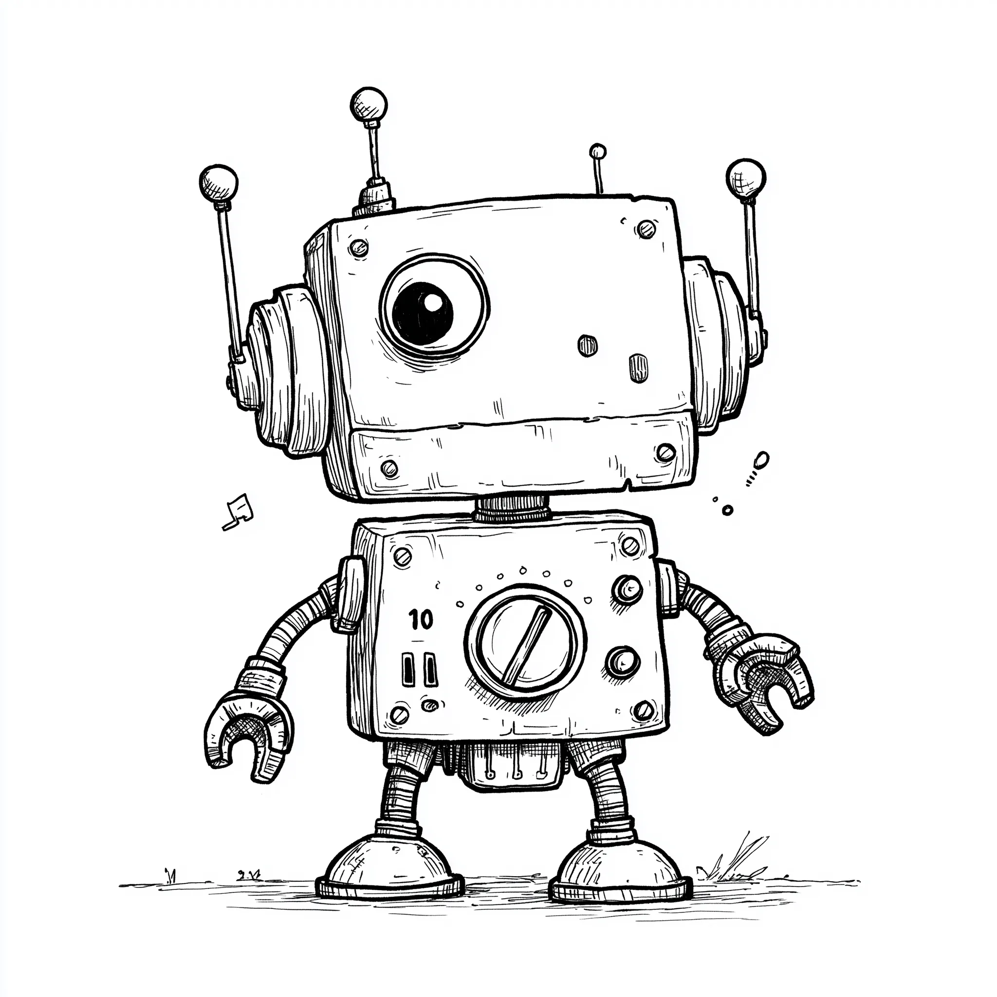 Robot with guitar amplifier