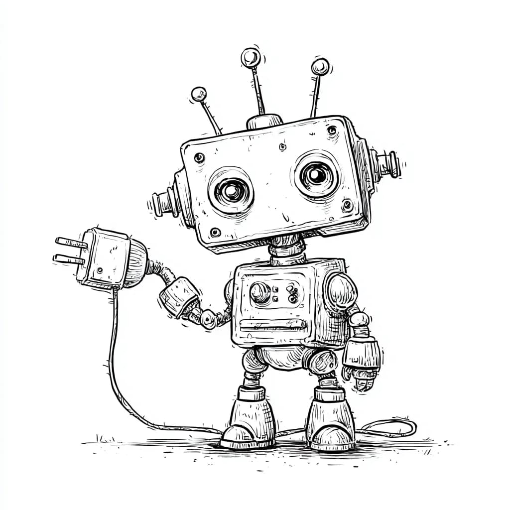 Plug-in robot illustration