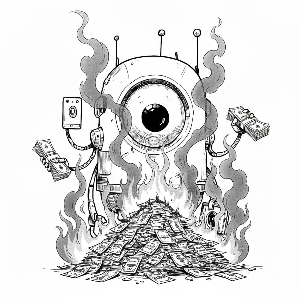Burning paid ads illustration