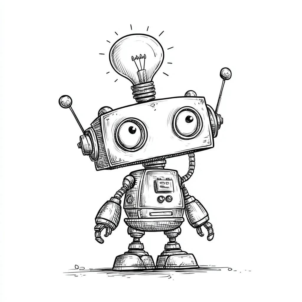 Thinking robot illustration